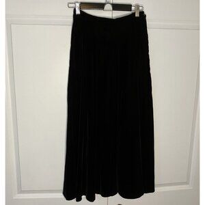 80s Edie Johne Black‎ Velvet Maxi Skirt Womens 8 Whimsigoth Fairy Dark Romantic